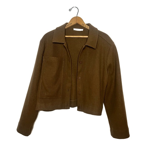 Oak + Fort | Brown Cropped Jacket - Picture 4 of 4